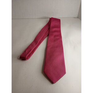 Boss By HUGO BOSS Men's 100% Silk Necktie ITALY Geometric Check Pink EUC